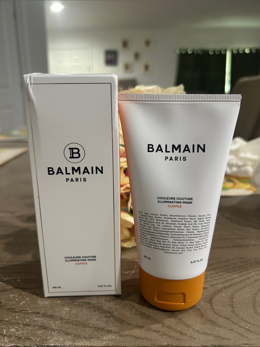Balmain Paris Illuminating Hair Mask — White Tube with Copper